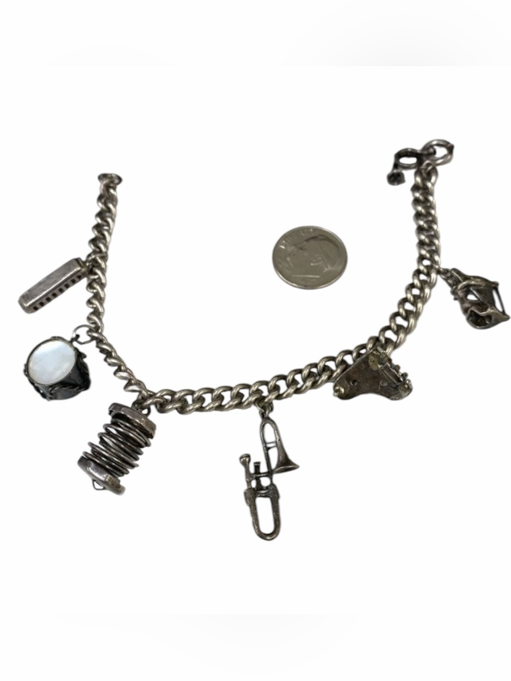 VTG Sterling Silver Musical Charm Bracelet